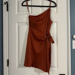 Gianni Bini Asymmetrical Rust Dress